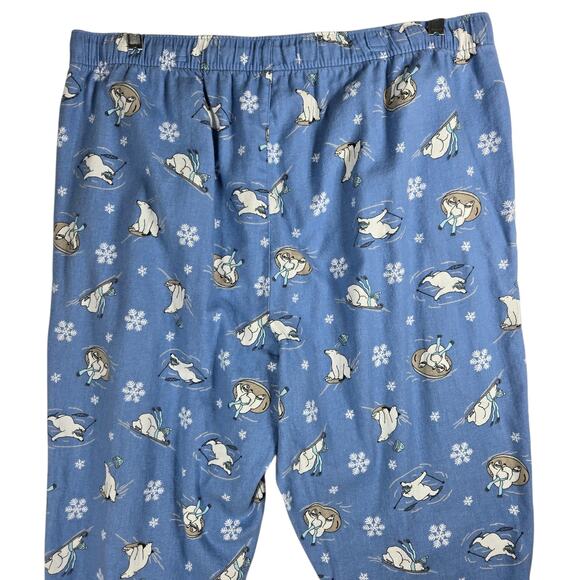 Old Navy Pajama Set Womens XL Blue Polar Bear Cotton Flannel 2 Piece Sleepwear - Picture 11 of 13